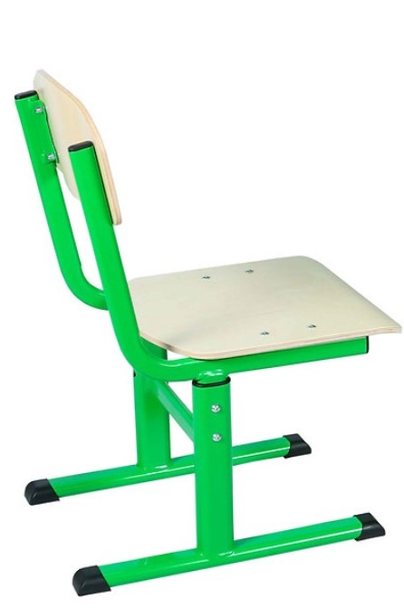 Учнівський Т-подібний стілець, АНШАР ГРУП (132452), регул. глибина та висота сидіння, каркас - стійка плоскоовальна труба, (опція р.г.№2) №3-5 (h=350-430 м)